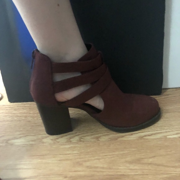 LAST CHANCE! Brown Heeled Booties with Straps - Picture 3 of 5